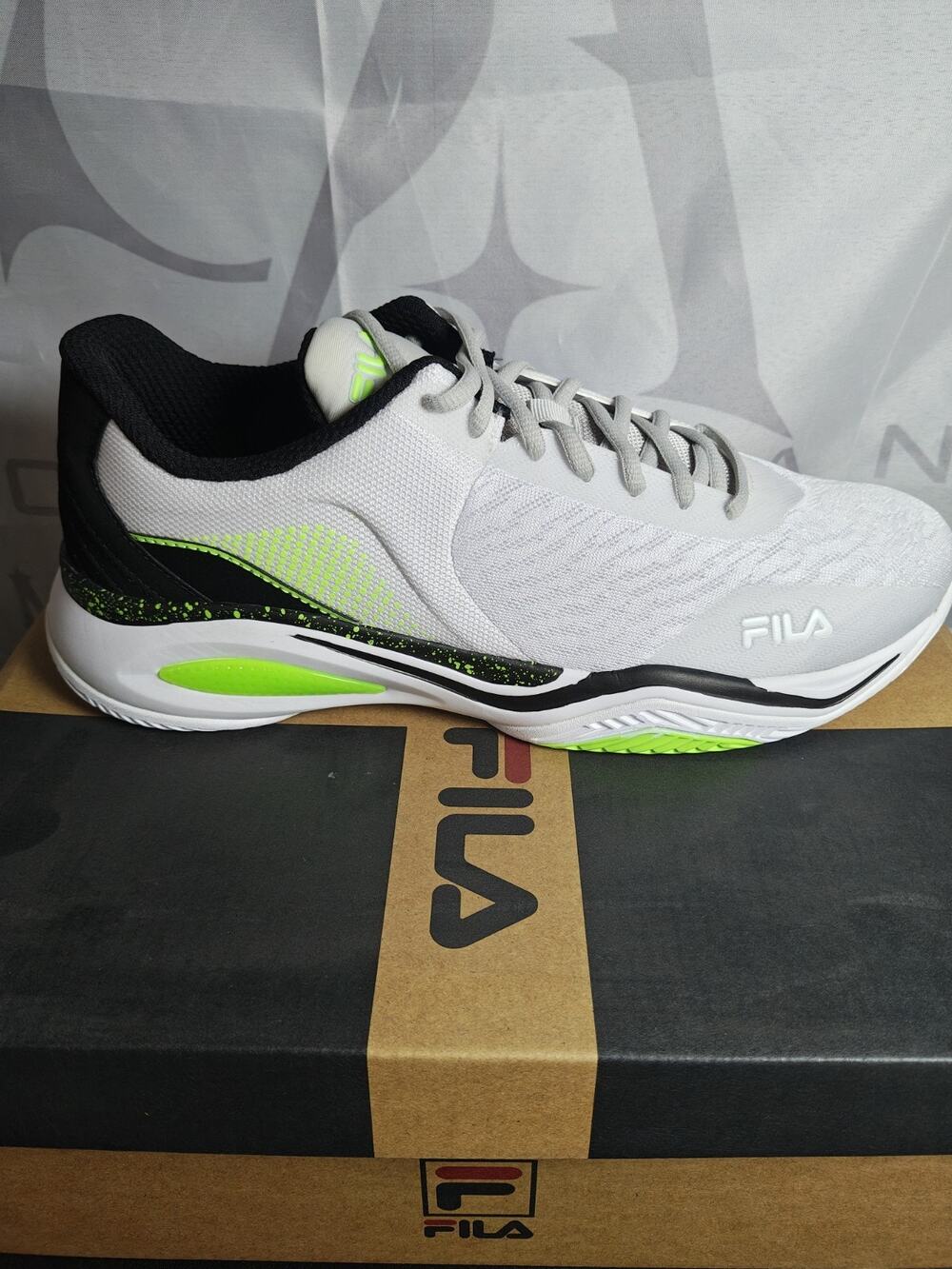 Fila Men's Sz 12 Rediscover White Black Green Gecko Basketball Shoe Sneaker NWB